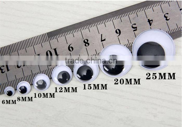 12mm DIY handicraft Toy Wiggle Moving Eyes Round Plastic Googly Eyes