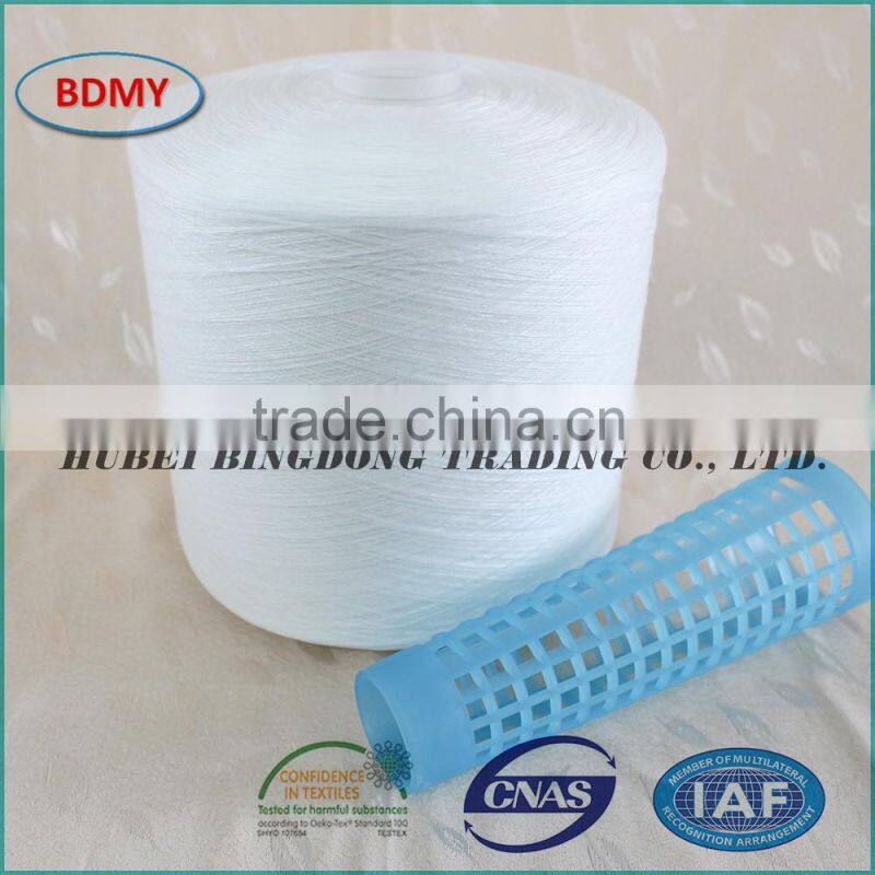 Raw white polyester yarn 30S/3 with paper or plastic cone