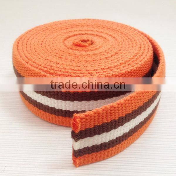 stripe 1.25" cotton belt webbing custom color