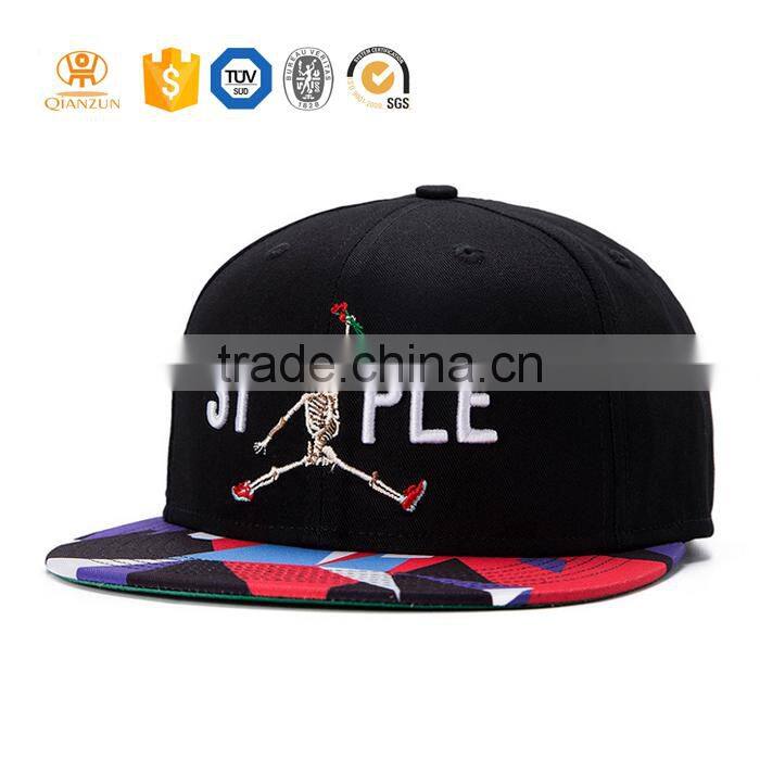 wholesale customize snapback hats 5 6 panle embroidered patch cotton fabric hat cap custom snapback caps