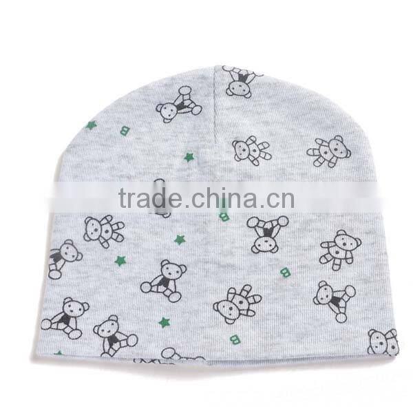 spring&summer korea style 100%cotton cute boys&girls bear baby beanie hat