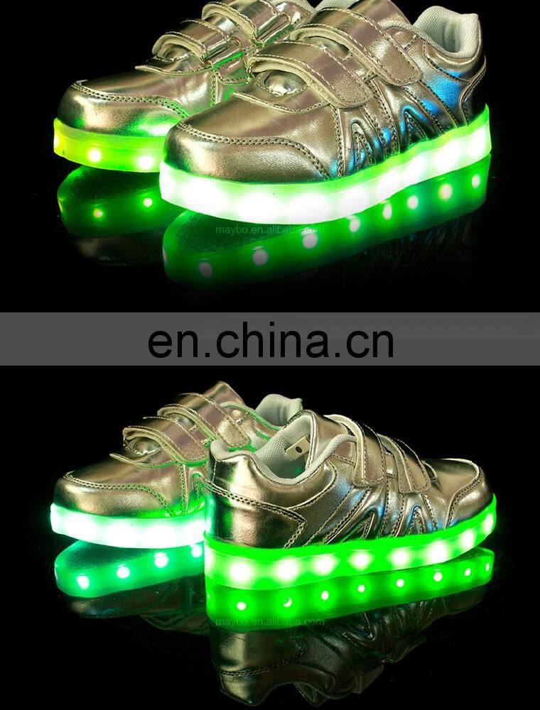 Factory wholesale OEM USB charge Children kids Led shoes sneakers Cool casual shoes for boys girls