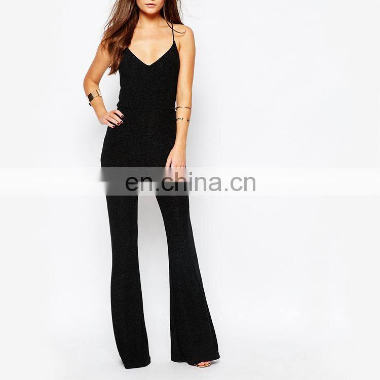 New Design Sexy Stretch Knit Metallic Jumpsuits For Ladies
