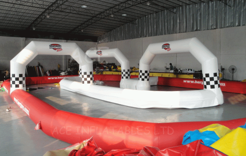 New design customized size inflatable cars mini 4wd race go karts track for sale