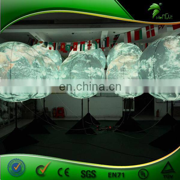 New Design Inflatable Earth Balloon with Tripod stand and LED Light for Advertising and Promotion