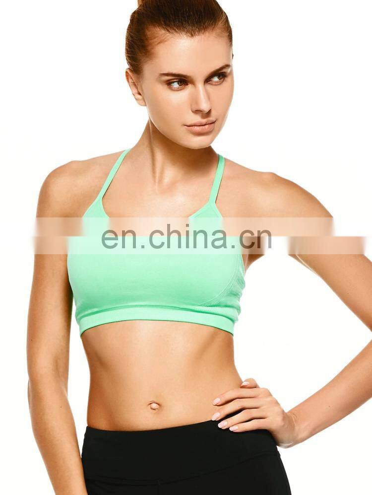 High Quality Ladies Womens Custom Blank Sexy Strappy Comfort Sports Bra
