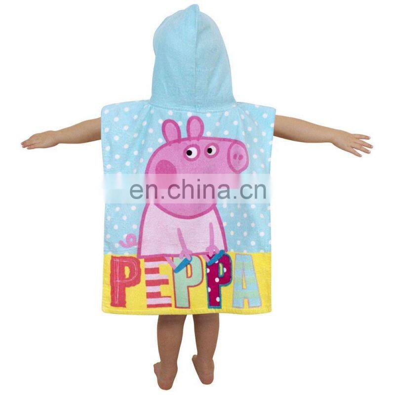 100% cotton Childrens Hooded Sport Poncho Towel