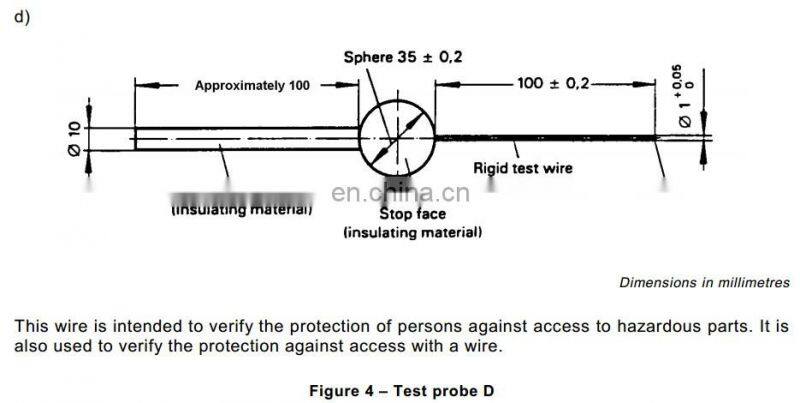 Test finger probe C/D with 3N 1N force laboratory test equipment