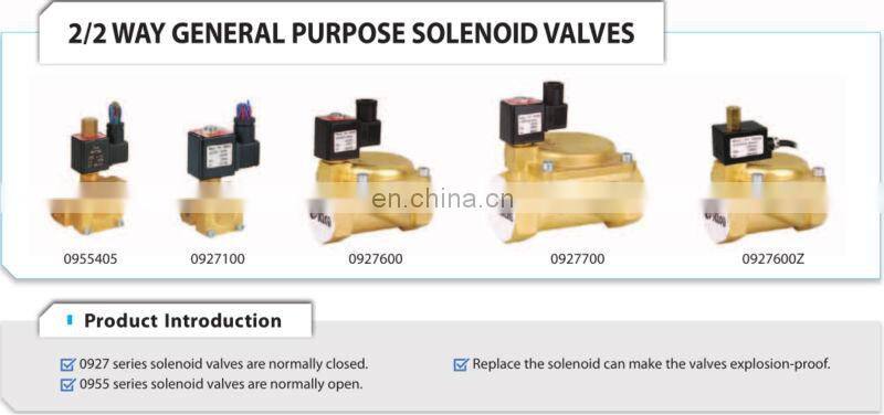 16 Bar 2 Way 2 Position Normal Close 0927 Series Brass Body Electromagnetic Valve