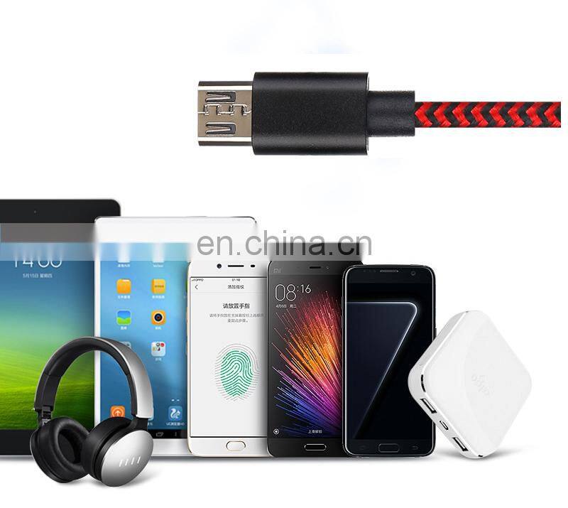 Golden SKY Colorful 2A Fast Charging Line Nylon 1m Mobile Phone Data Cable USB for Android Type-C Data Line