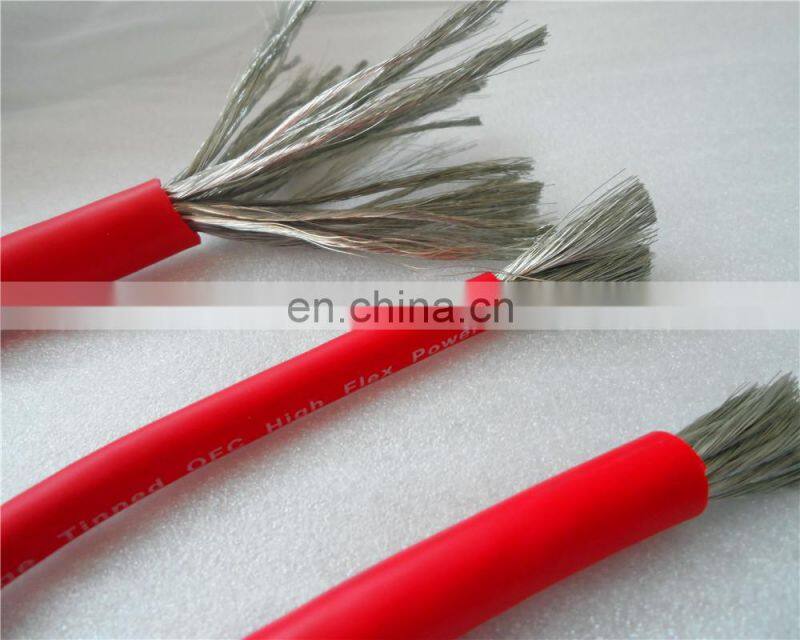 supper flexible matt 0ga 2ga 4ga power wire tinned ofc material