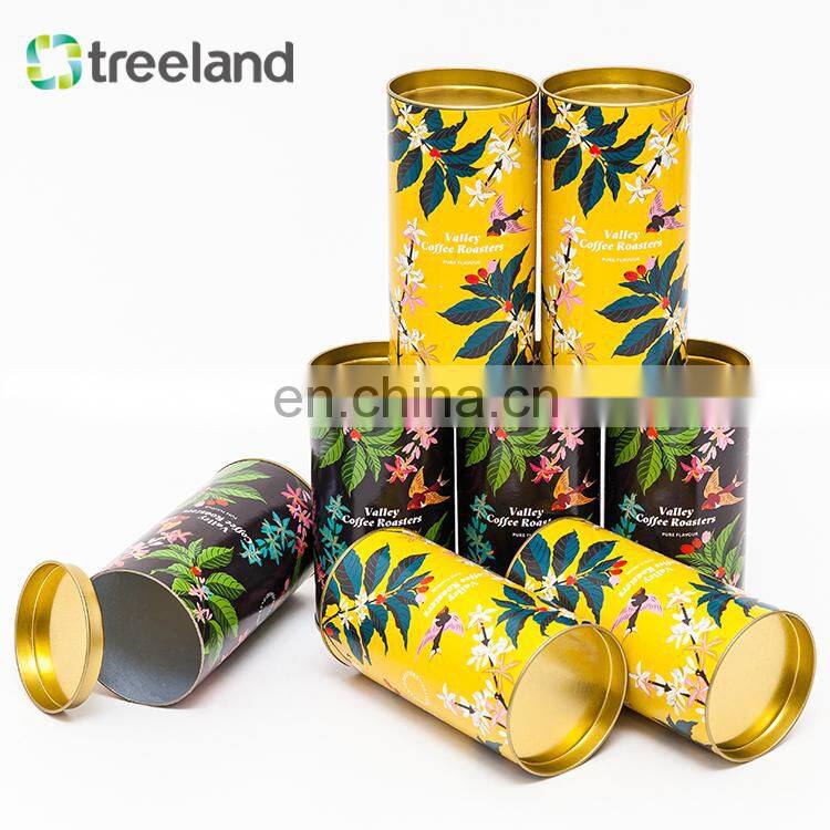 Customized cylinder printed round kraft paper tea can bag packaging tubes box