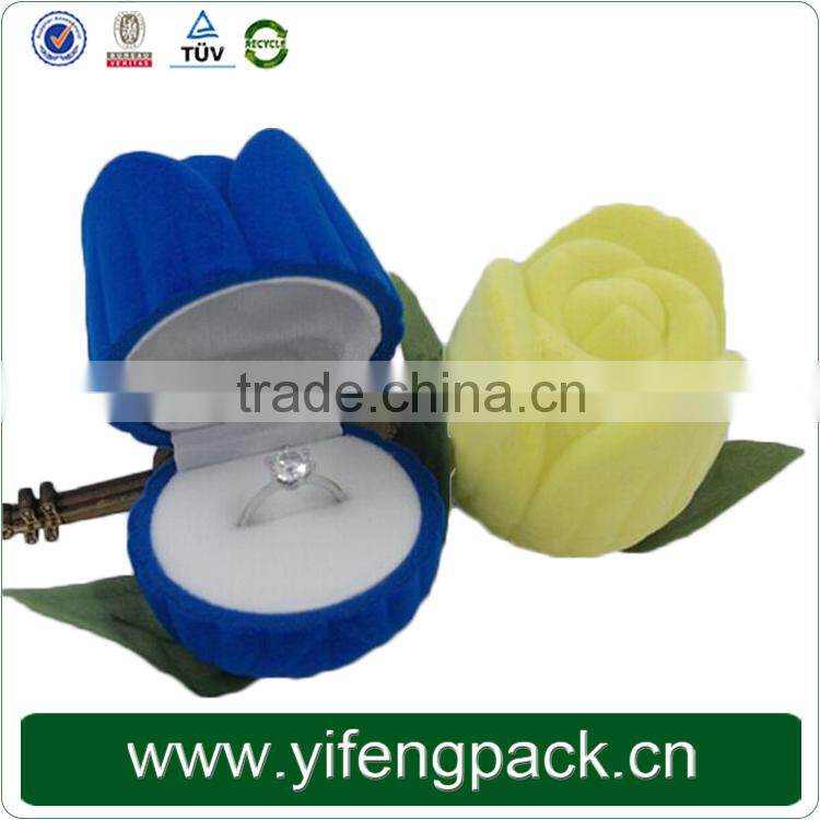 Luxury cardboard velvet custom logo printed paper jewelry box