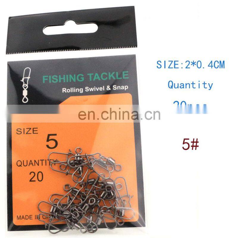 500PCS Stainless Steel Fishing Connector Pin Bearing Rolling Swivel Snap  fishing split ring other fishing products