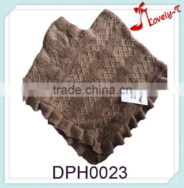 wholesale women V collar latest fashion acrylic pullover poncho shawl