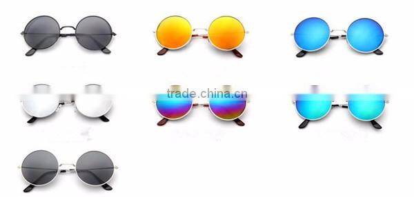women ladies female fashionable custom black full metal frame small round sunglasses