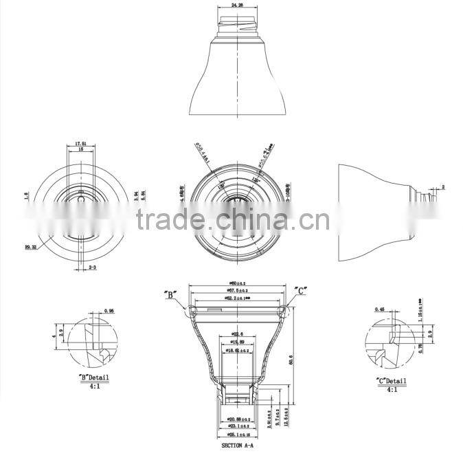 A60 led aluminum heat sink high power 10w