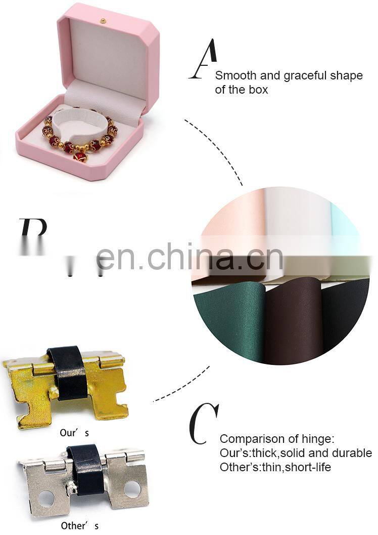 Fashion Octagonal Shape Blue Green Color Pu Leather Bangle Box