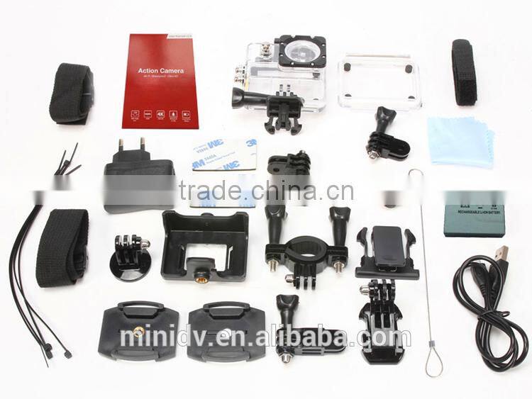 30 meters waterproof extreme sport camera for diving with wifi, 4k ultra hd, 1080p@60fps, 2.0inch screen and 170 degree angle