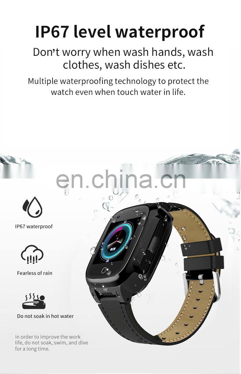 4G Video call elderly smart wristwatch, SOS anti-lost emergency alarm with heart rate remote monitor pedometer camera smartwatch
