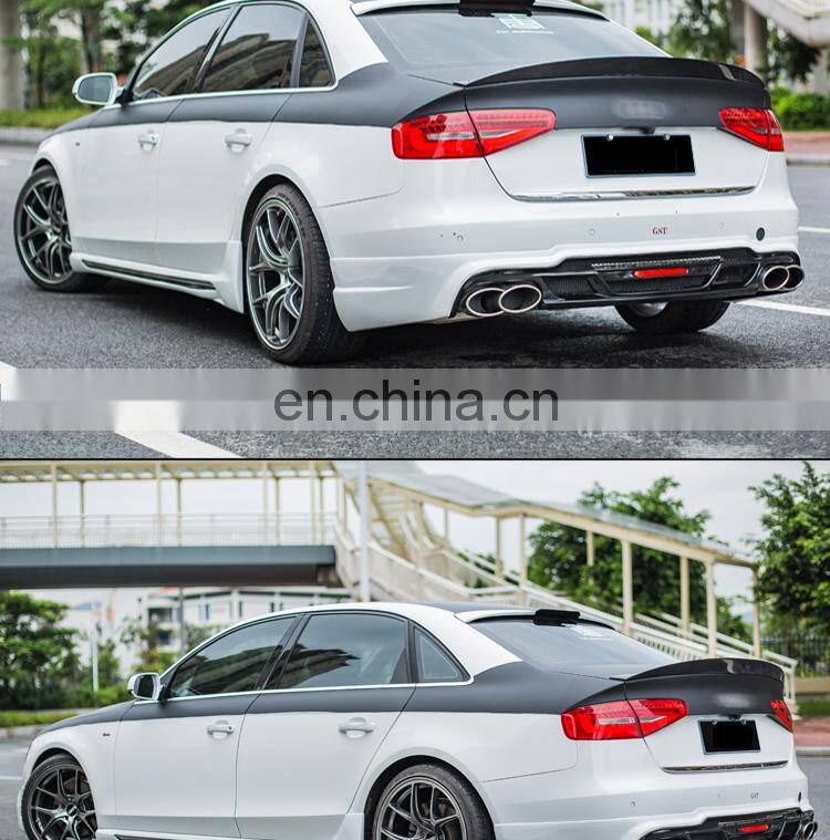 Runde ABS Material Car Modification Sport Style Front Rear Lip Side Skirt Spoiler Exhaust Suitable For 2013-2016 Audi A4L Body Kit