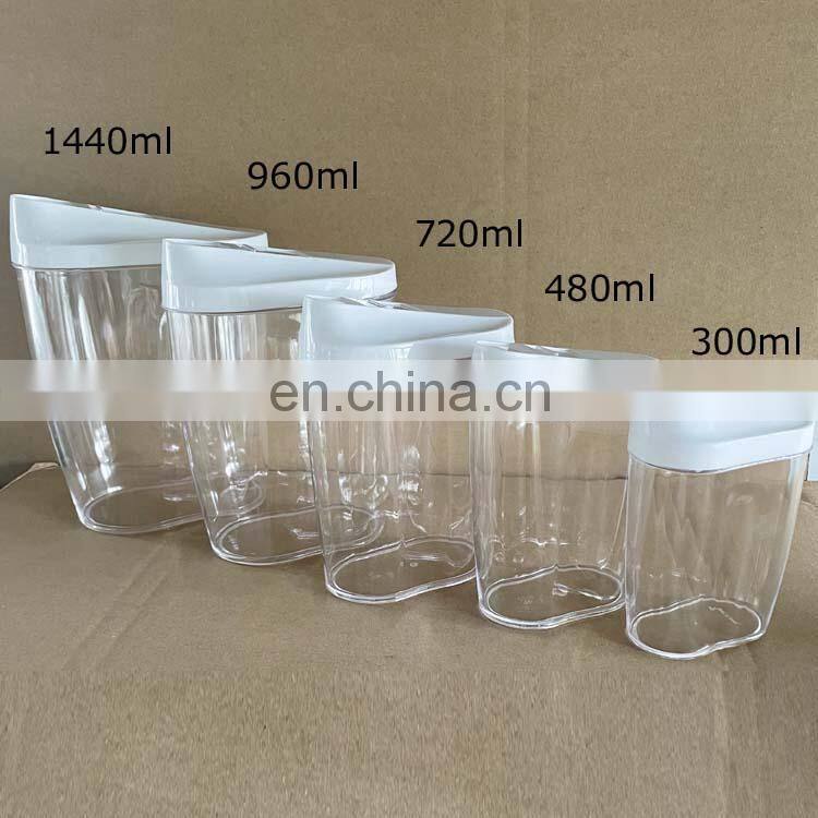 5 Pack Plastic Cereal Containers Storage Set With Easy Pour Lid