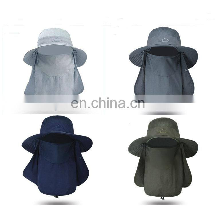 Amazon Topsale Waterproof Quick-dry Breathable Wide Brim Boonie Hat Bucket Sun Hat With Face And Neck Cover