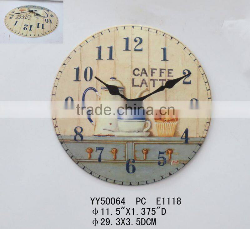 Factory cheap vintage round wall metal clock for home