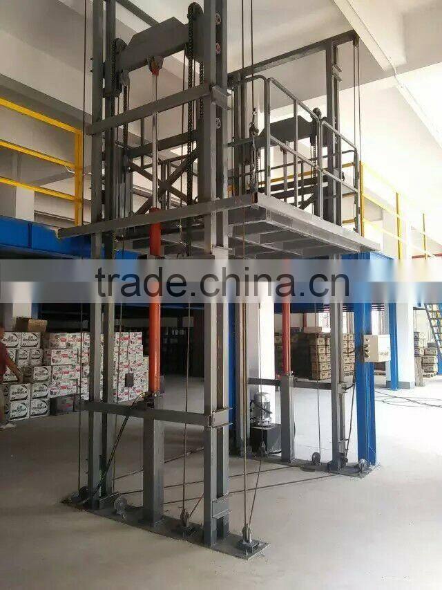 5 tons High quality hydraulic stationary guide rail lift platform SJG5T-8