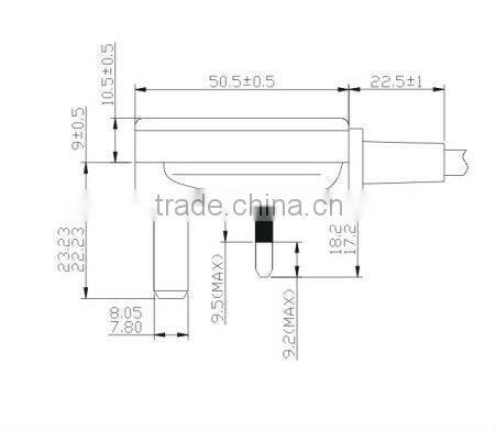 3 Pins U.K.right angle ac power plug