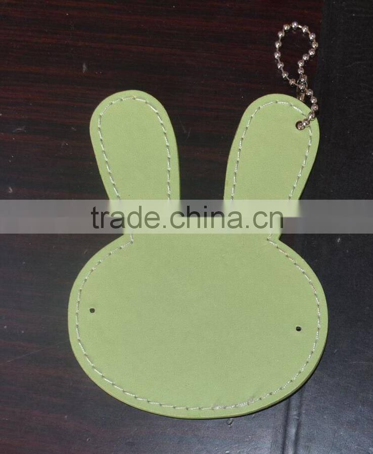 PU Leather Rabbit Head Shape Hang Tag can be Decorated with DIY Slide Letters