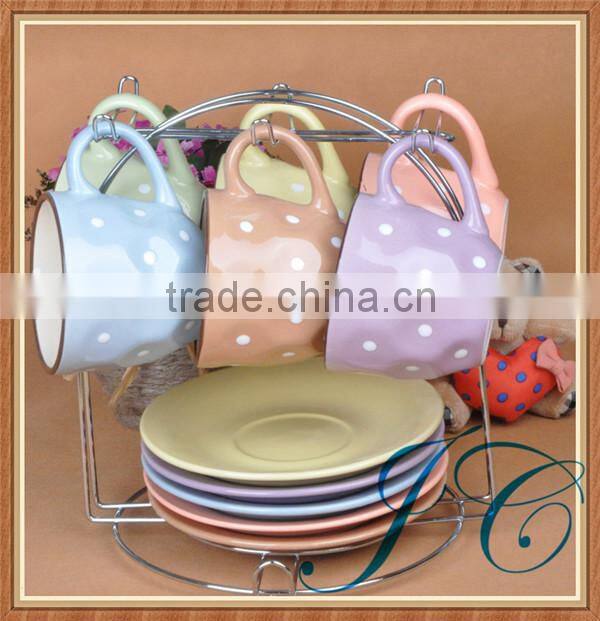 Simple style but modern white ceramic coffee /tea mugs and cups set