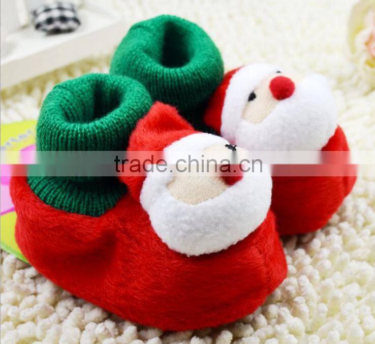 Christmas socks shoes baby toddler shoes children's winter shoes red shoes for baby