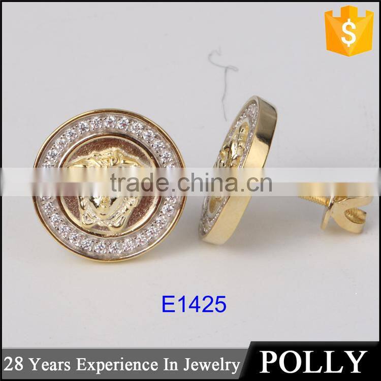 China factory custom cubic zicon 925 silver hip hop earring 2016