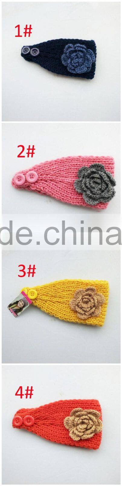 Beautiful Flower Crochet Fashion Lady Knitted Headband Headwear