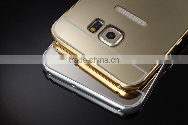 For samsung s6 edge plus bumper case with mirror back,gold aluminium bumper case For samsung galaxy s6 edge plus