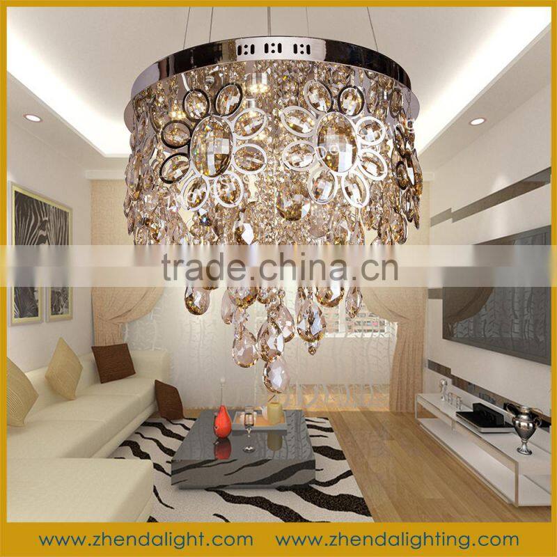 Modern round crystal light home chandelier pendant lamp for hotel lobby