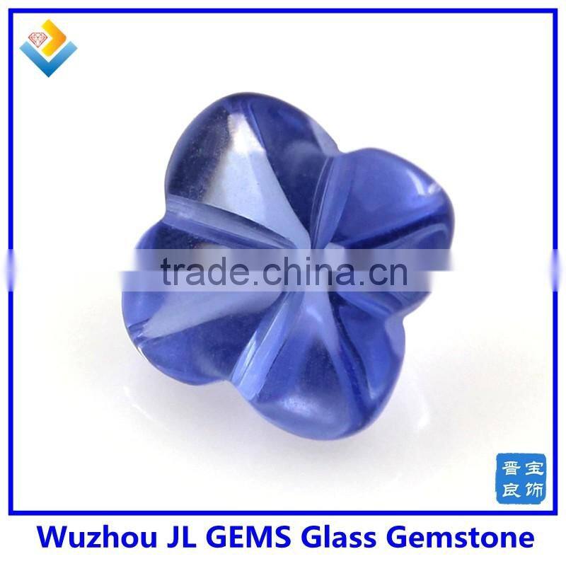 Faceted loose gemstones glass stone with four clovers beads glass jewelry