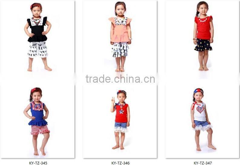 Wholesale Summer Boutique Baby Clothing Sets Western Adorable Baby Girls Outfits