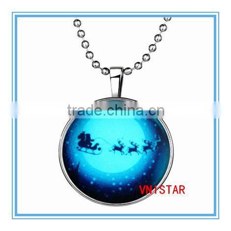 Vnistar wholesale Latest Christmas jewelry Luminous necklace lovely cat pendent for party VN023