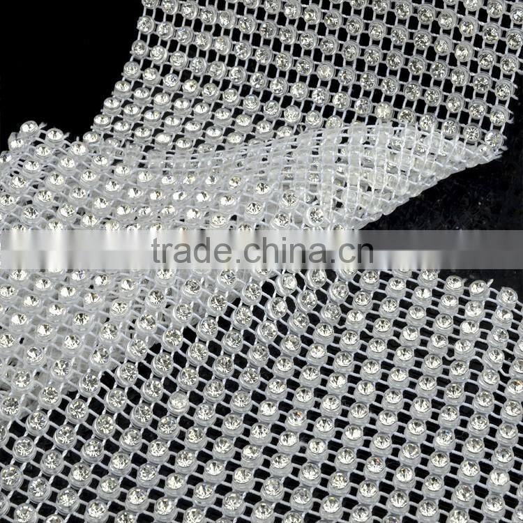 Rhinestone Trims with 10 yards in Plastic Ribbon, Fashion Elastic Stretch Rhinestone Trimming Rolls Sheets for Party Decoration