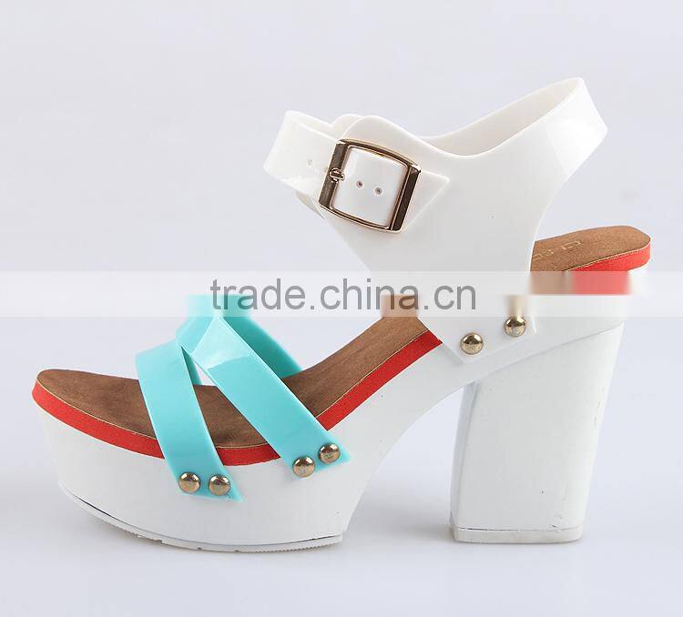 2015 transparent high heels jelly shoes brazil melissa fashion pvc lady shoes sweet party woman sandals