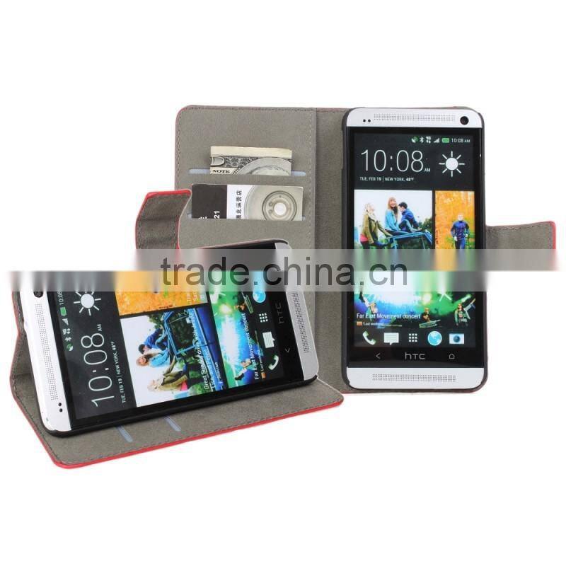 For HTC One M7 Retro UK/US Flag Flip Leather Cover Case