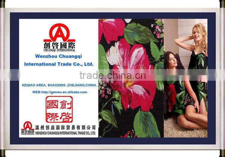 china textiles 100% cotton fabric flower printing for fashion one-piece dress