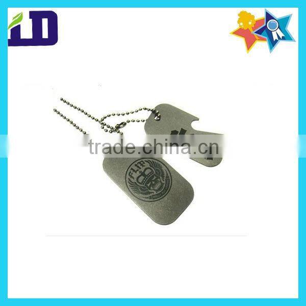 Two dog tag with one chain