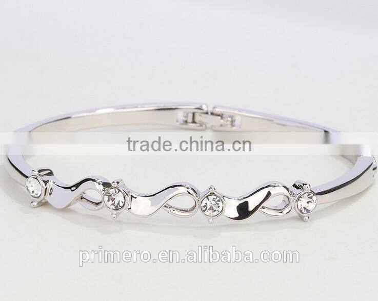 New 18k Rose Gold Filled Twist Clear Austrian Crystal Wrist Bracelet Bangle Jewelry