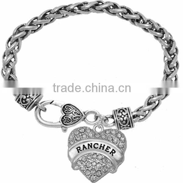 Genuine Austrian Clear Crystal DELTA DELTA DELTA SORORITY Charm Chain Link Bracelet