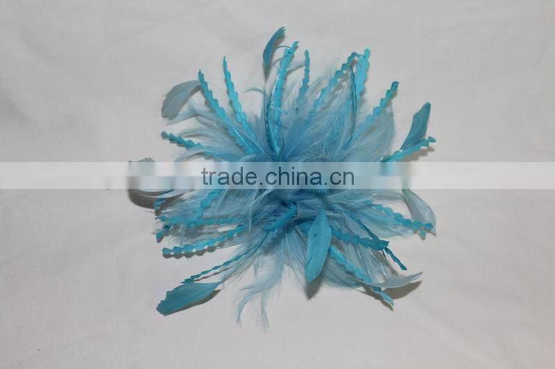 Blue feather flower for decorations