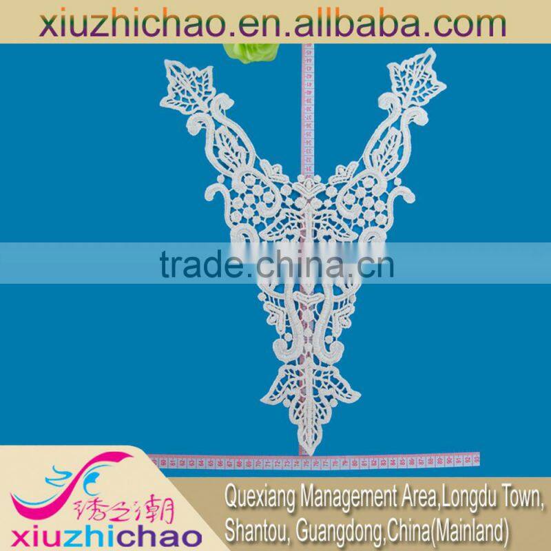 YT015 cotton guipure neckline lace trim applique garment accessories collar designs