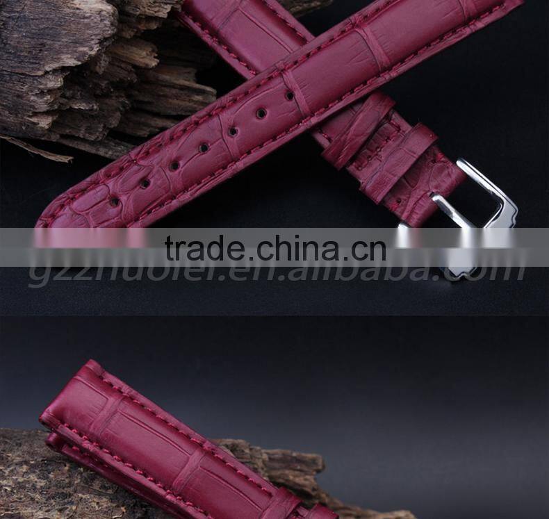 Hot fashion 18mm genuine alligator customized leather Watch strap wholesale